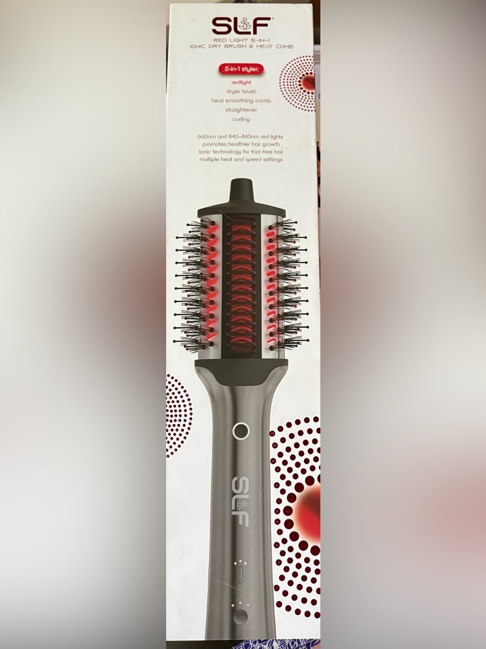 SLF  red light 5-in-1 Ionic dry brush & Heat Brush with Red Light